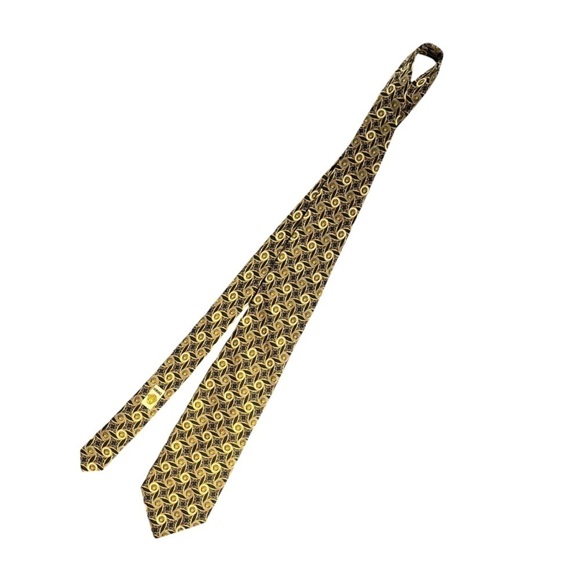 GIANNI VERSACE 90s Vintage Metallic Silk Medusa Pattern Tie Made in Italy - Picture 3 of 9